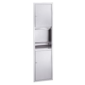 Bradley 2252-10 Semi-Recessed Folded Paper Towel Dispenser and Waste Receptacle