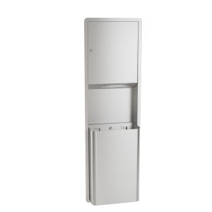 Bradley 234-10 Semi-Recessed Folded Paper Towel Dispenser and 12 Gallon Waste Receptacle