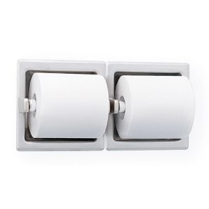 Bradley 5124 Recessed Double Roll Toilet Tissue Dispenser Satin