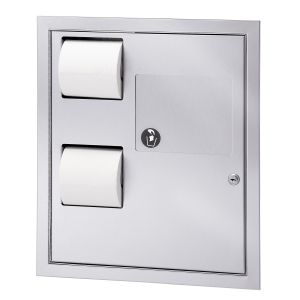Bradley 5942-69 Recessed Sanitary Napkin Disposal and Toilet Tissue Dispenser Combination Unit