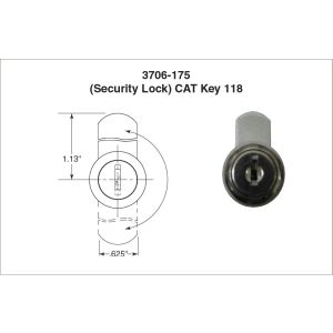 Bobrick 3706-175 Security Lock and Key