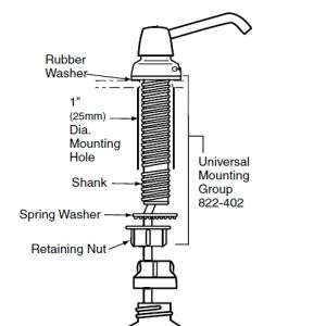 Bobrick 822-402 Liquid Soap Dispenser Universal Mounting Group