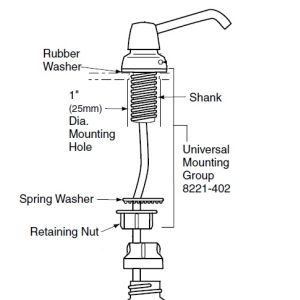 Bobrick 8221-402 Liquid Soap Dispenser Universal Mounting Group
