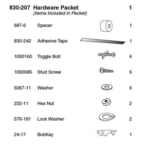 Bobrick 830-207 SureFlo® Soap Dispensing System Hardware Packet