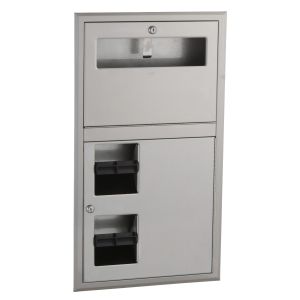Bobrick B-34745 Recessed Toilet Tissue and Seat Cover Dispenser