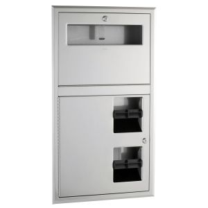 Bobrick B-3474 Recessed Toilet Tissue and Seat Cover Dispenser