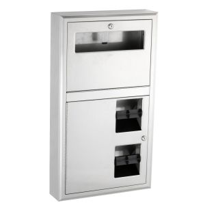 Bobrick B-3479 Surface Mounted Toilet Tissue and Seat Cover Dispenser