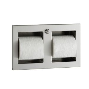 Bobrick B-35883 Recessed Double Roll Toilet Tissue Dispenser