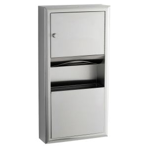Bobrick B-3699 Surface Mounted Folded Paper Towel Dispenser and Waste Receptacle