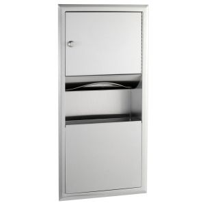 Bobrick B-369 Recessed Folded Paper Towel Dispenser and Waste Receptacle