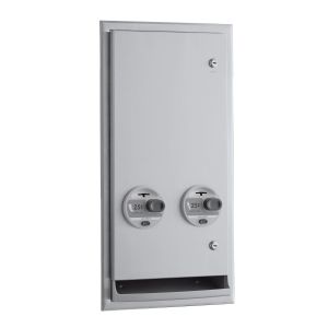 Bobrick B-3706 Recessed or Semi-Recessed Sanitary Napkin and Tampon Vendors
