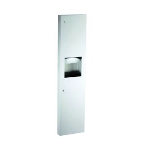 Bobrick B-38032 Semi-Recessed Folded Paper Towel Dispenser and Waste Receptacle