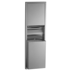 Bobrick B-3942 Semi-Recessed Convertible Folded Paper Towel Dispenser and Waste Receptacle
