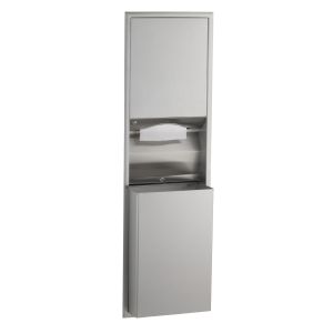 Bobrick B-3944 Recessed Convertible Folded Paper Towel Dispenser and Waste Receptacle