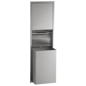 Bobrick B-3947 Recessed Convertible Folded Paper Towel Dispenser and Waste Receptacle