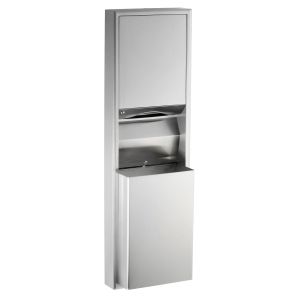 Bobrick B-3949 Surface Mounted Convertible Folded Paper Towel Dispenser and Waste Receptacle