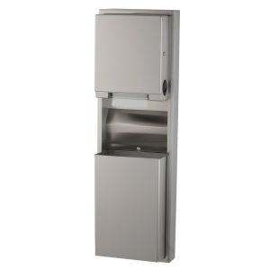 Bobrick B-39619 Surface Mounted Convertible Roll Paper Towel Dispenser and Waste Receptacle