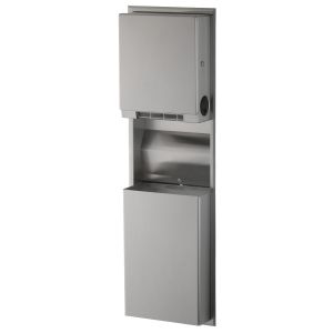 Bobrick B-3961 Recessed Convertible Roll Paper Towel Dispenser and Waste Receptacle