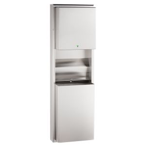 Bobrick B-3979 Surface Mounted Convertible Automatic Roll Paper Towel Dispenser and Waste Receptacle