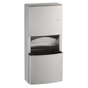 Bobrick B-43699 Surface Mounted Folded Paper Towel Dispenser and Waste Receptacle