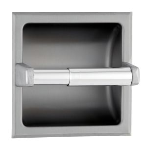 Bobrick B-6677 Recessed Single Roll Toilet Tissue Dispenser Satin