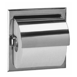 Bobrick B-6697 Recessed Single Roll Toilet Tissue Dispenser with Hood Satin