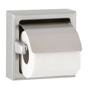 Bobrick B-66997 Surface Mounted Single Roll Toilet Tissue Dispenser with Hood Satin