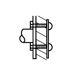 Bradley 899-021 Exposed Grab Bar Mounting Kit Partition Walls