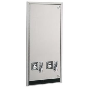 Gamco 352 25 Recessed or Semi-Recessed Sanitary Napkin and Tampon Vendor 25¢ Operation