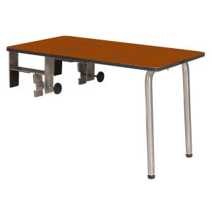 Seachrome SHPQ-265150-PTS Phenolic Teak Solid Edge Mounted Portable Tub Seat with Dual Clamps