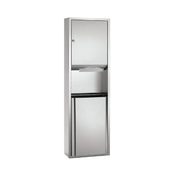 Bradley 23710 SemiRecessed Folded Paper Towel Dispenser and Waste